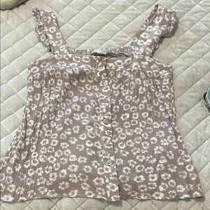 Hem & Thread Lavender Ruffled Buttoned Camisole